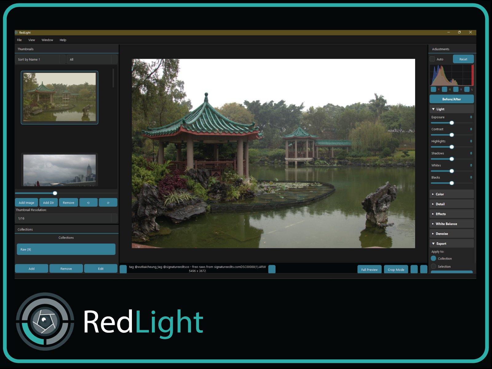 RedLight main interface